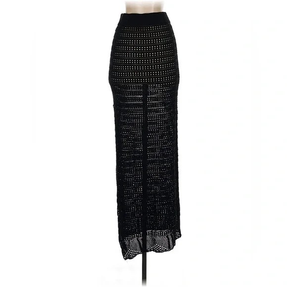 Lulu's Black Crochet Maxi Skirt - Picture 6 of 7